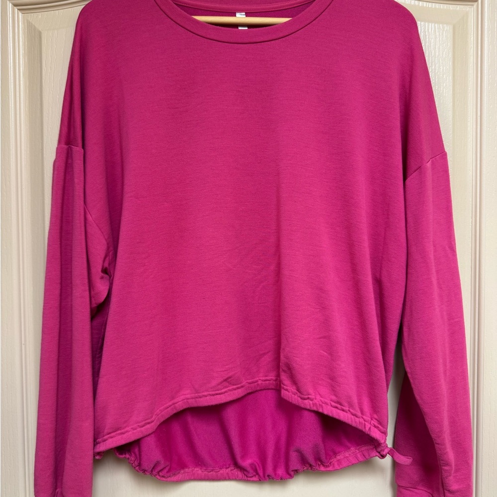 Fabletics Pink Boxy Long Sleeve Sweatshirt